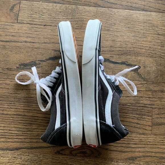 Vans black suede lace up sneakers with white stripe skater style sneakers - Picture 7 of 9